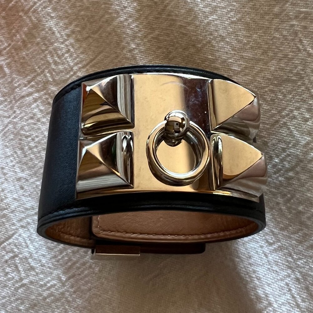 HERMES COLLIER DE CHIEN BRACELET BLACK